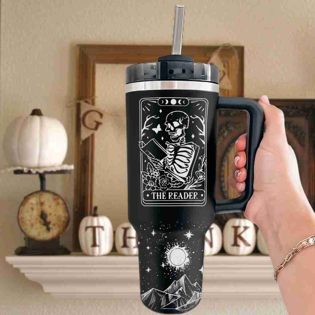 dark academia travel mug