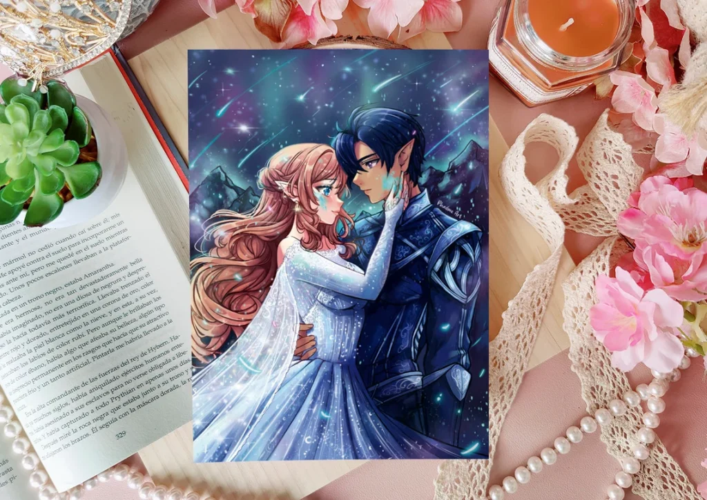 Rhysand and Feyre Starfall fantasy art print